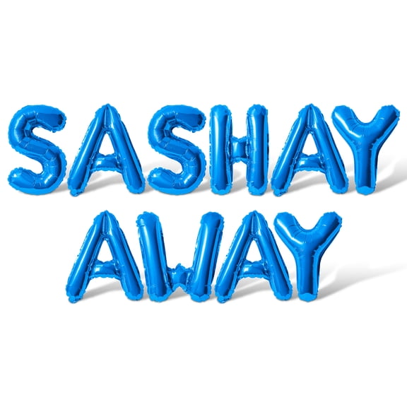 Letter Balloons - SASHAY AWAY 16" Inch Alphabet Letters Foil Mylar Balloon Bachelorette Party Banner (Blue)