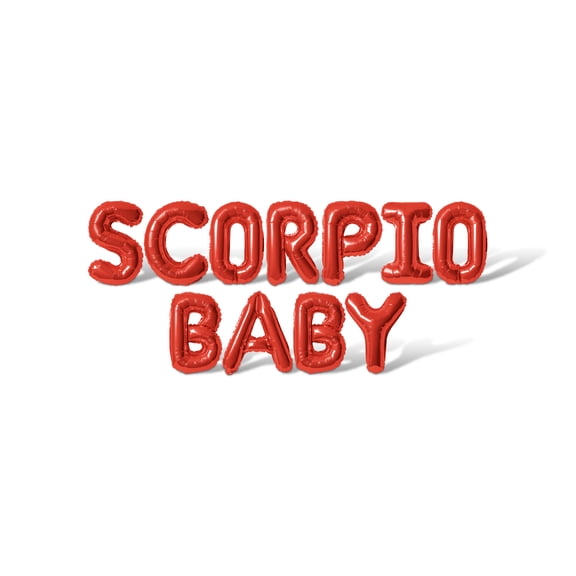 Letter Balloons - SCORPIO BABY 16" Inch Alphabet Letters Foil Mylar Balloon Birthday Party Banner (Red)
