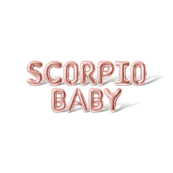 Letter Balloons - SCORPIO BABY 16" Inch Alphabet Letters Foil Mylar Balloon Birthday Party Banner (Rose Gold)