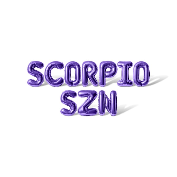 Letter Balloons - SCORPIO SZN 16" Inch Alphabet Letters Foil Mylar Balloon Birthday Party Banner (Purple)