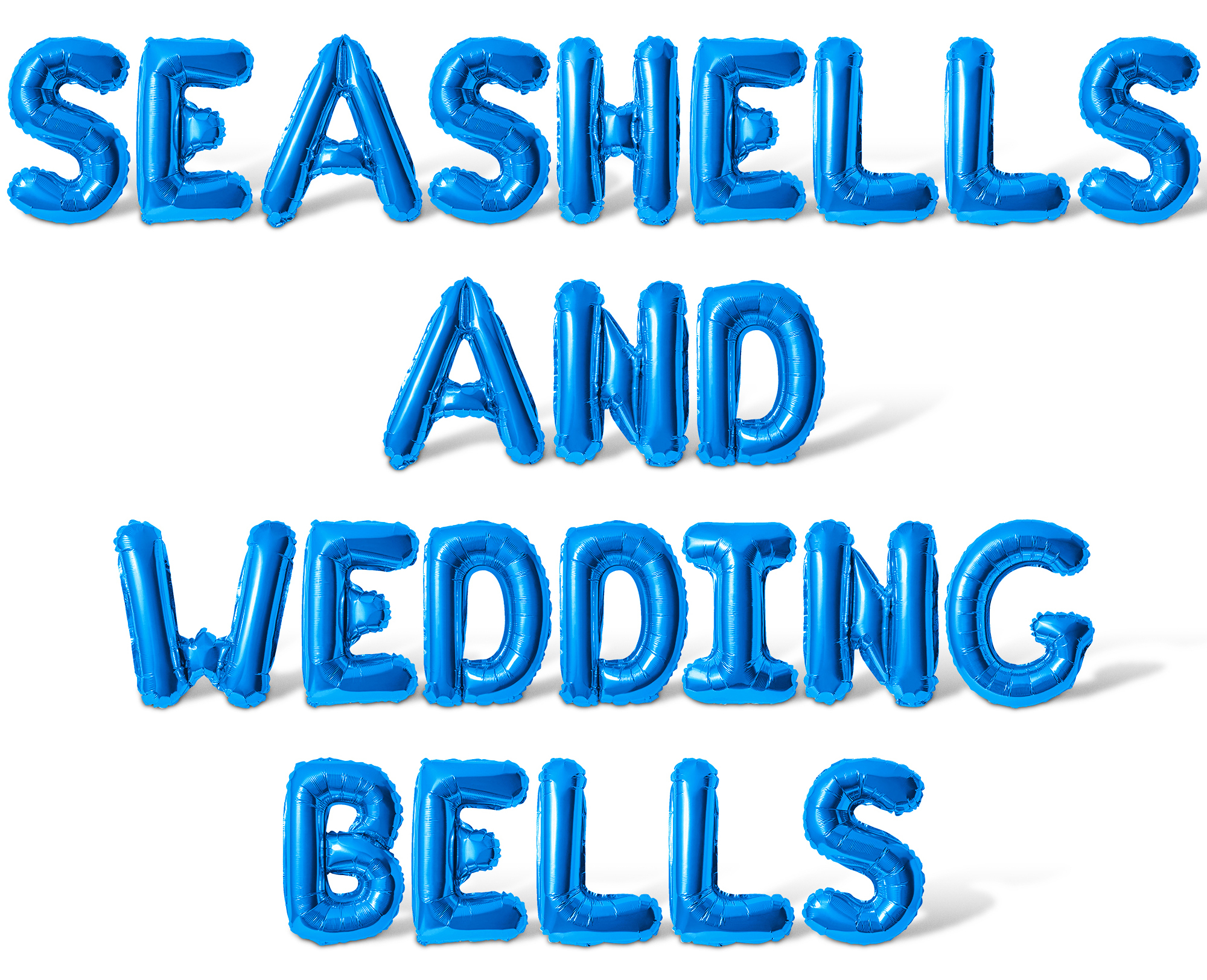 Letter Balloons - SEASHELLS AND WEDDING BELLS 16" Inch Alphabet Letters Foil Mylar Balloon Bachelorette Party Banner (Blue)