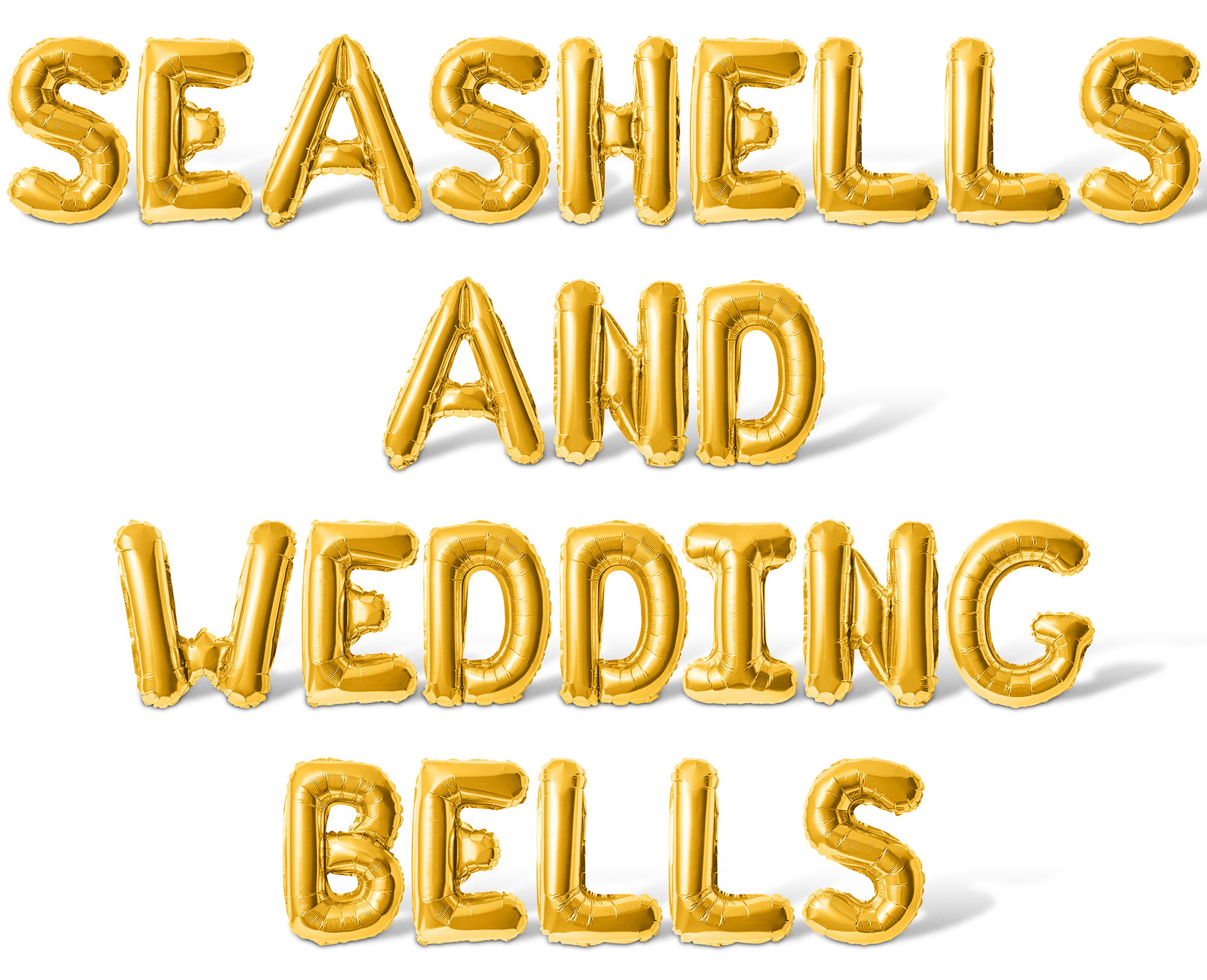 Letter Balloons - SEASHELLS AND WEDDING BELLS 16" Inch Alphabet Letters Foil Mylar Balloon Bachelorette Party Banner (Gold)