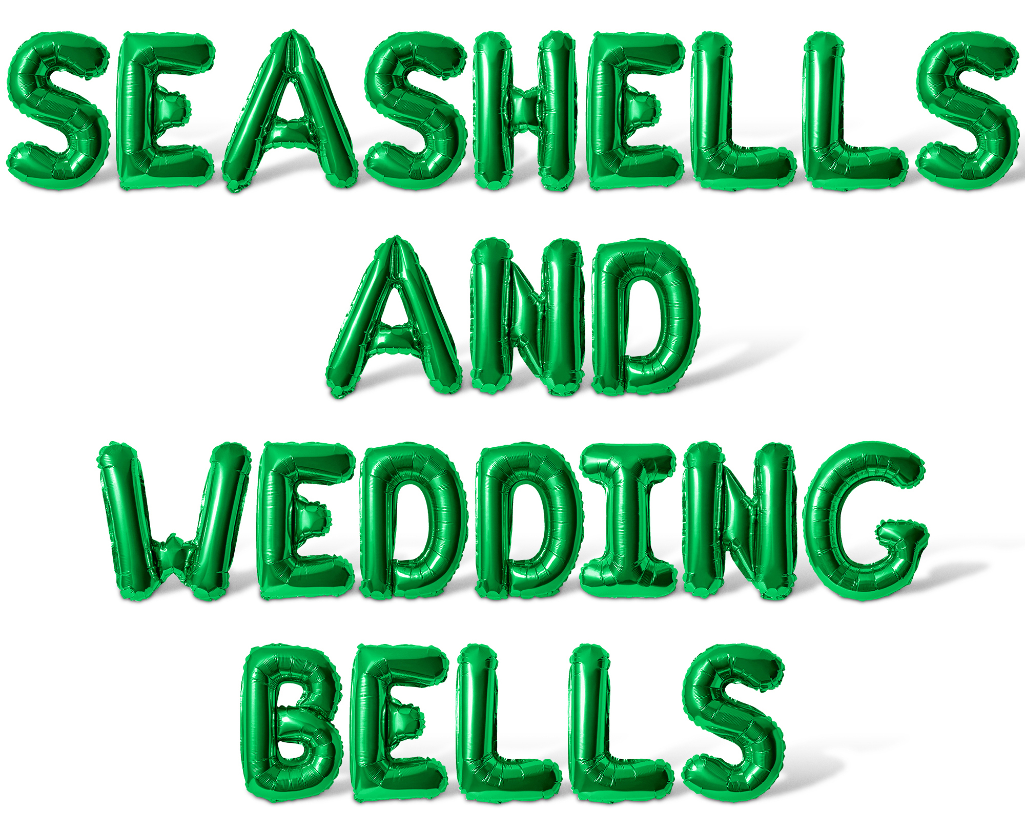 Letter Balloons - SEASHELLS AND WEDDING BELLS 16" Inch Alphabet Letters Foil Mylar Balloon Bachelorette Party Banner (Green)