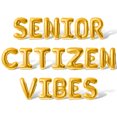 thumbnail image 1 of Letter Balloons - SENIOR CITIZEN VIBES 16" Inch Alphabet Letters Foil Mylar Balloon Senior Birthday Party Banner (Gold), 1 of 5