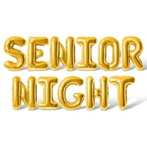 Letter Balloons - SENIOR NIGHT 16" Inch Alphabet Letters Foil Mylar Balloon Senior Night Party Banner (Gold)