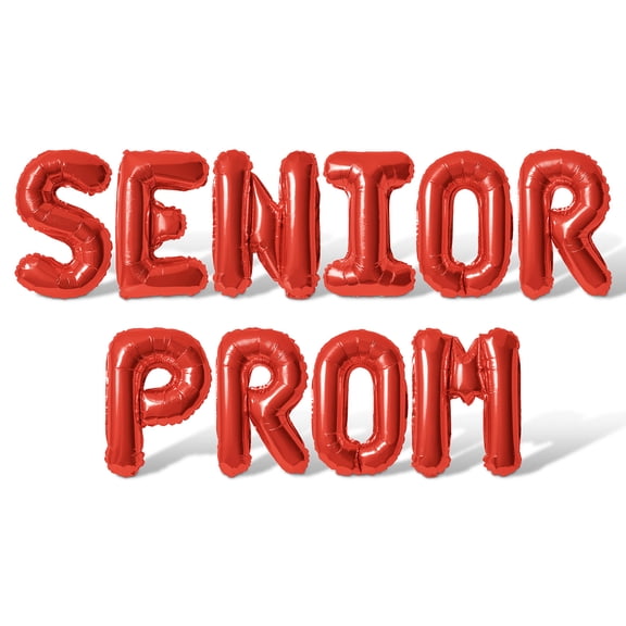 Letter Balloons - SENIOR PROM 16" Inch Alphabet Letters Foil Mylar Balloon Senior Prom Party Banner (Red)