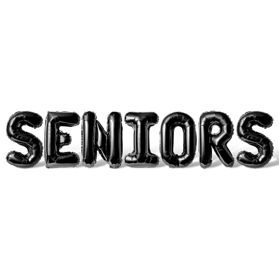 Letter Balloons - SENIORS 16" Inch Alphabet Letters Foil Mylar Balloon Graduation Party Banner (Black)