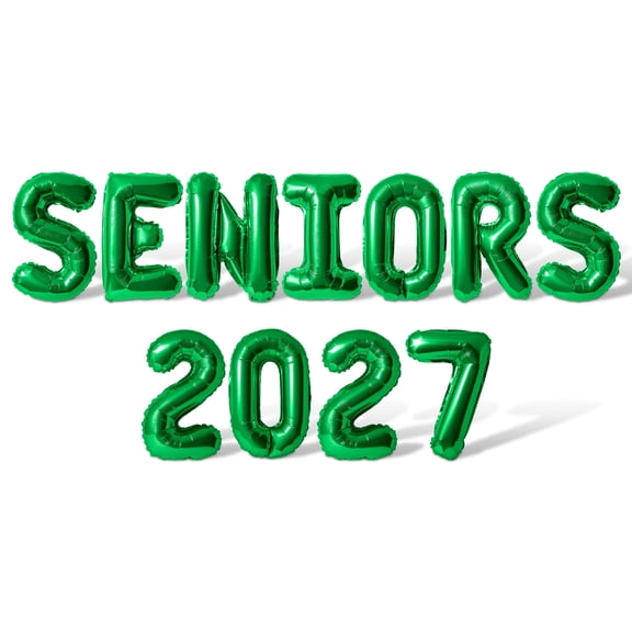 Letter Balloons - SENIORS 2027 16" Inch Alphabet Letters Foil Mylar Balloon Senior Year Party Banner (Green)