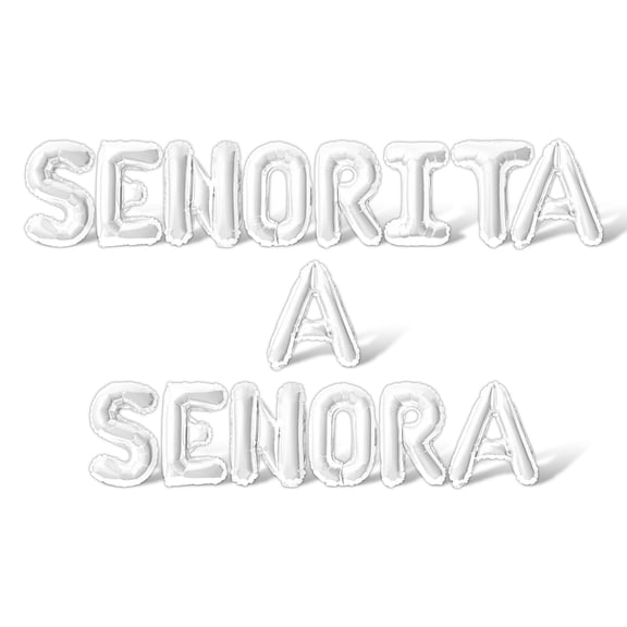Letter Balloons - SENORITA A SENORA 16" Inch Alphabet Letters Foil Mylar Balloon Engagement Party Banner (White)