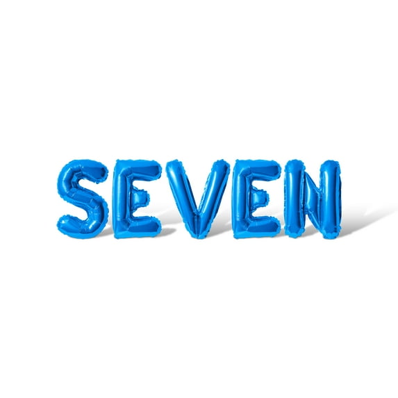 Letter Balloons - SEVEN 16" Inch Alphabet Letters Foil Mylar Balloon Birthday Party Banner (Blue)