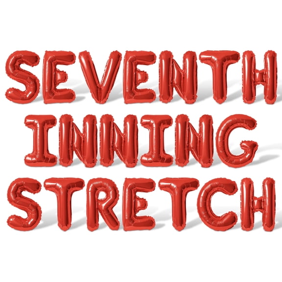 Letter Balloons - SEVENTH INNING STRETCH 16" Inch Alphabet Letters Foil Mylar Balloon 7th Birthday Party Banner (Red)