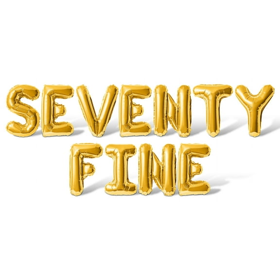 Letter Balloons - SEVENTY FINE 16" Inch Alphabet Letters Foil Mylar Balloon 70th Birthday Party Banner (Gold)