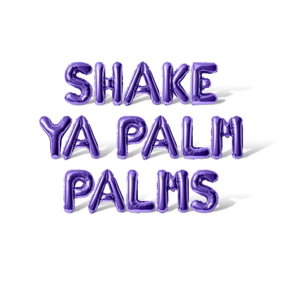 Letter Balloons - SHAKE YA PALM PALMS 16" Inch Alphabet Letters Foil Mylar Balloon Bachelorette or Bridal Shower Party Banner (Purple)