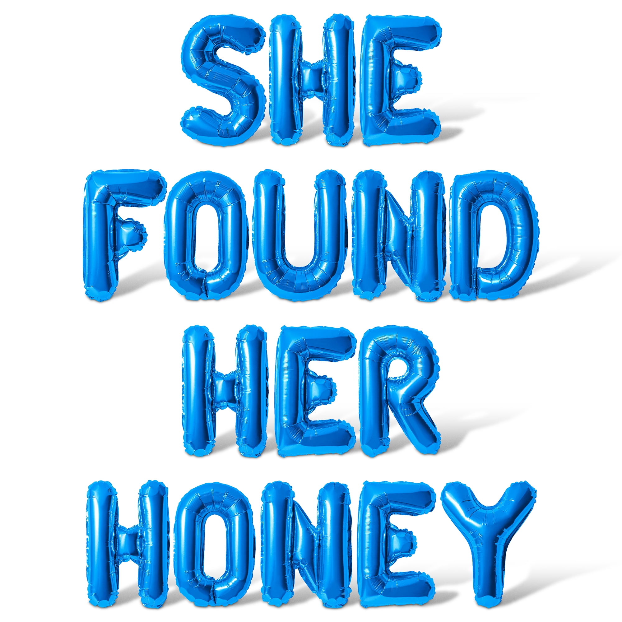 Letter Balloons - SHE FOUND HER HONEY 16" Inch Alphabet Letters Foil Mylar Balloon Bachelorette Party Banner (Blue)
