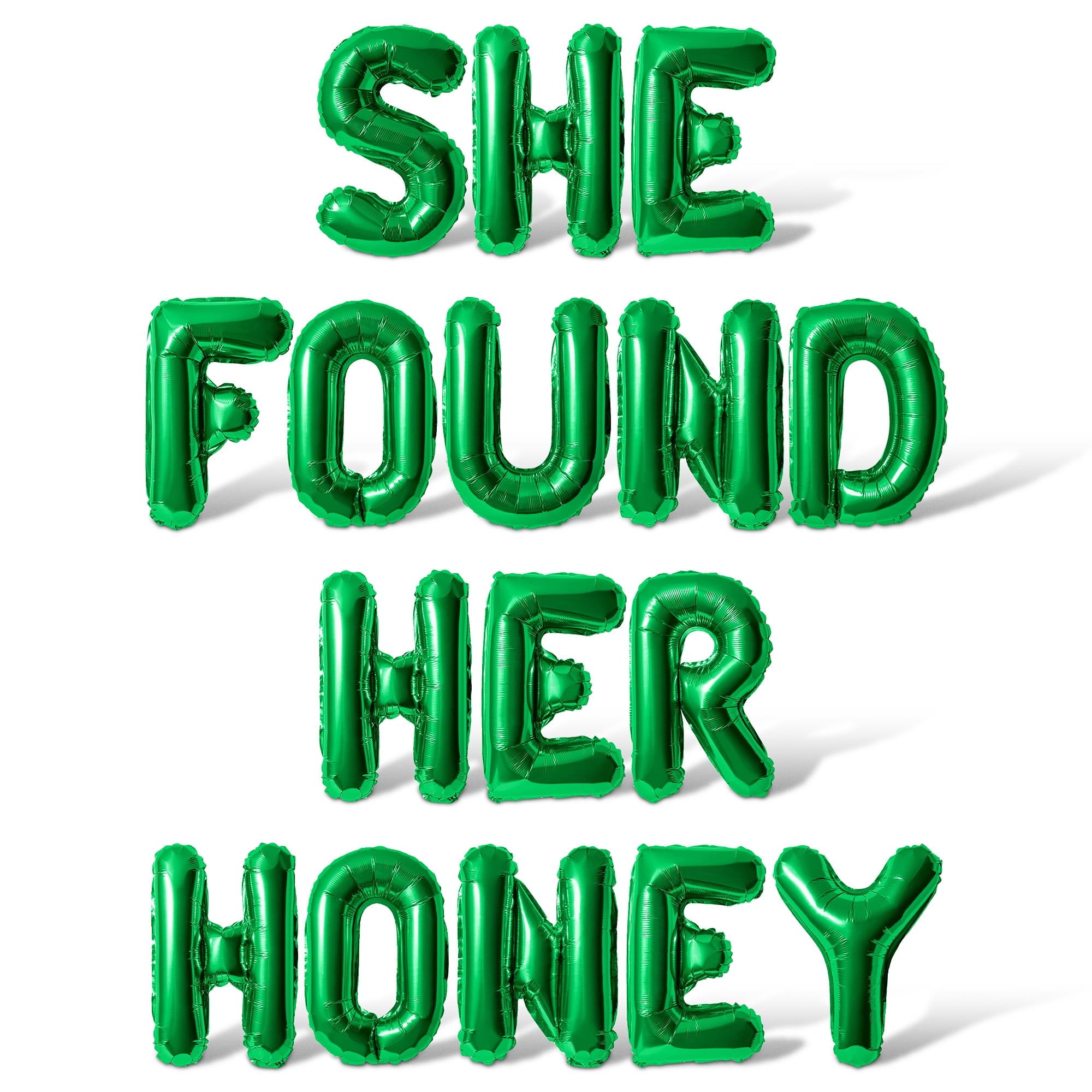 Letter Balloons - SHE FOUND HER HONEY 16" Inch Alphabet Letters Foil Mylar Balloon Bachelorette Party Banner (Green)