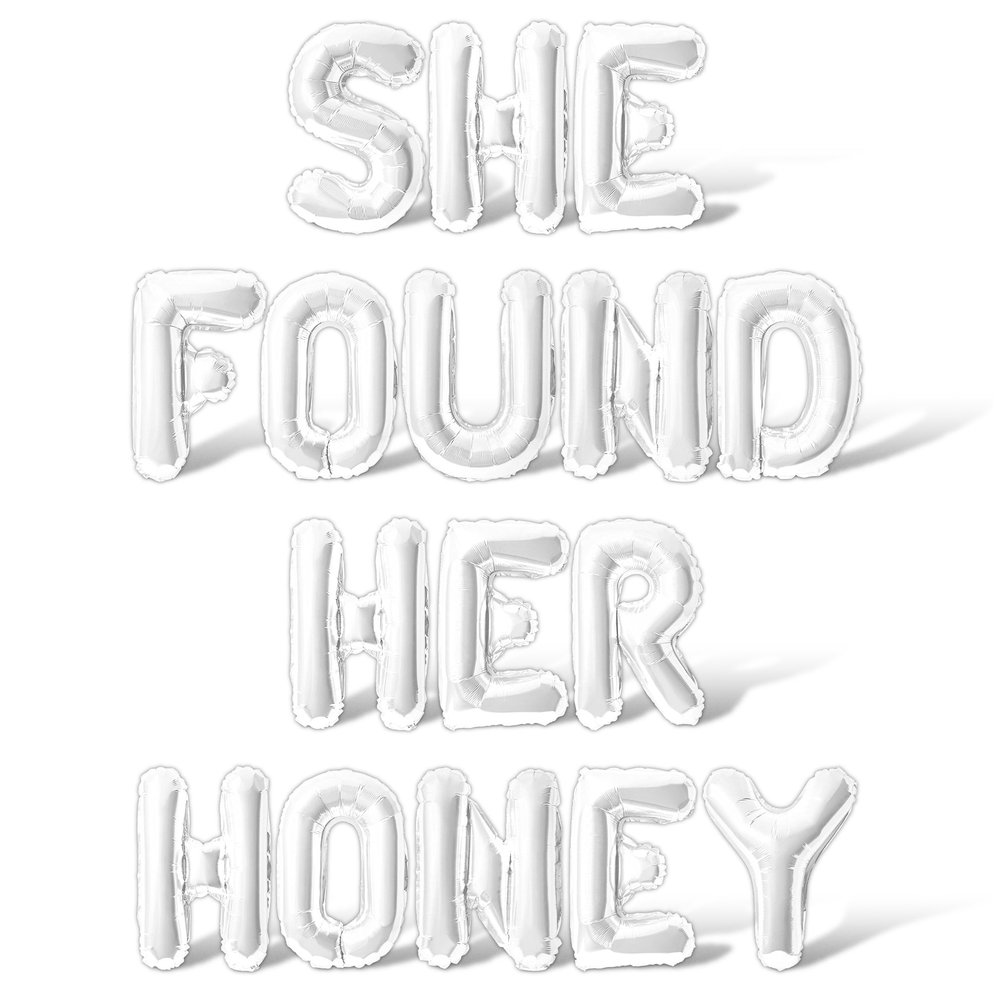 Letter Balloons - SHE FOUND HER HONEY 16" Inch Alphabet Letters Foil Mylar Balloon Bachelorette Party Banner (White)