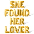 thumbnail image 1 of Letter Balloons - SHE FOUND HER LOVER 16" Inch Alphabet Letters Foil Mylar Balloon Bachelorette or Bridal Shower Party Banner (Gold), 1 of 5