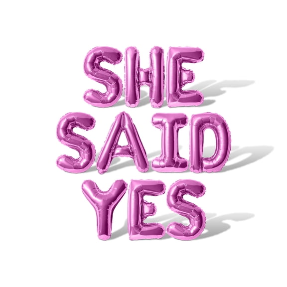 Letter Balloons - SHE SAID YES 16" Inch Alphabet Letters Foil Mylar Balloon Bachelorette Party or Bridal Shower Banner (Pink)