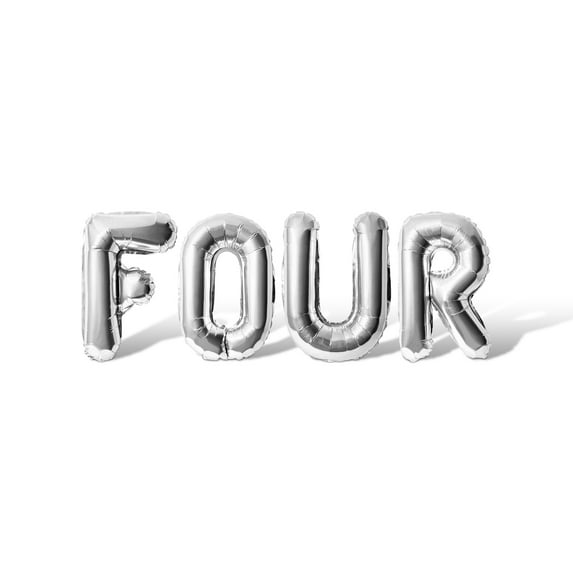 Letter Balloons - SIX 16" Inch Alphabet Letters Foil Mylar Balloon Birthday Party Banner (Silver)