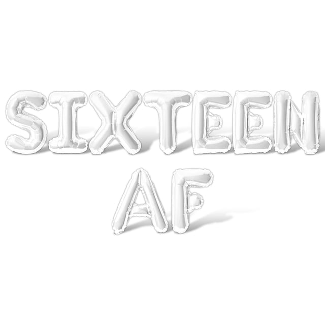 Letter Balloons - SIXTEEN AF 16