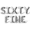 thumbnail image 1 of Letter Balloons - SIXTY FINE 16" Inch Alphabet Letters Foil Mylar Balloon 60th Birthday Party Banner (Silver), 1 of 5