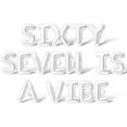 thumbnail image 1 of Letter Balloons - SIXTY SEVEN IS A VIBE 16" Inch Alphabet Letters Foil Mylar Balloon 67th Birthday Party Banner (White), 1 of 5