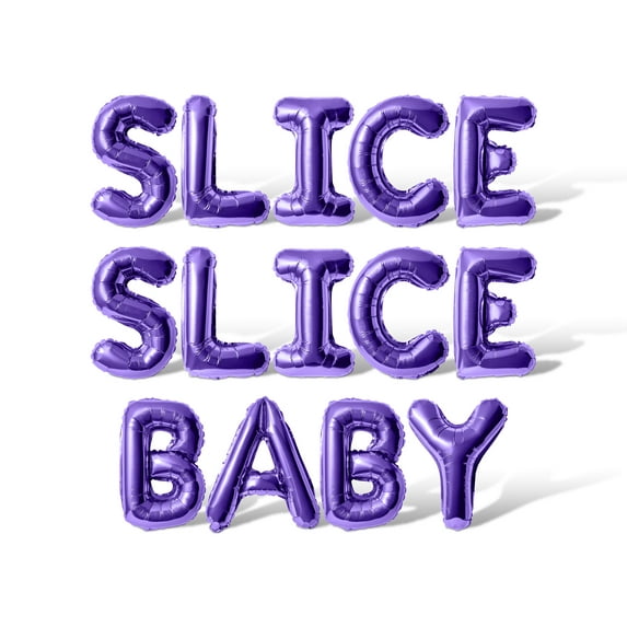 Letter Balloons - SLICE SLICE BABY 16" Inch Alphabet Letters Foil Mylar Balloon Birthday Party Banner (Purple)