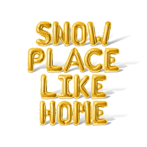 Letter Balloons - SNOW PLACE LIKE HOME 16" Inch Alphabet Letters Foil Mylar Balloon Christmas Party Banner (Gold)