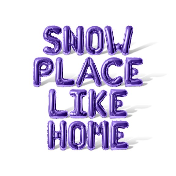 Letter Balloons - SNOW PLACE LIKE HOME 16" Inch Alphabet Letters Foil Mylar Balloon Christmas Party Banner (Purple)