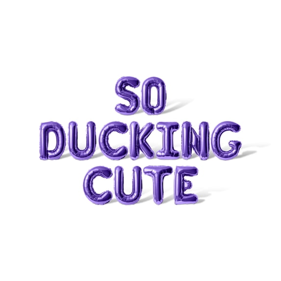 Letter Balloons - SO DUCKING CUTE 16" Inch Alphabet Letters Foil Mylar Balloon Birthday Party Banner (Purple)