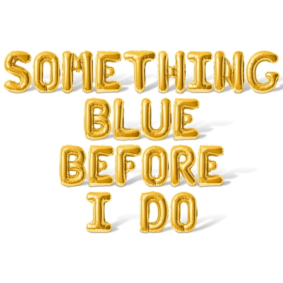Letter Balloons - SOMETHING BLUE BEFORE I DO 16" Inch Alphabet Letters Foil Mylar Balloon Bachelorette Party Banner (Gold)