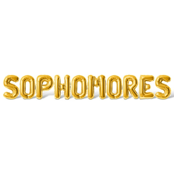 Letter Balloons - SOPHOMORES 16" Inch Alphabet Letters Foil Mylar Balloon Sophomore Year Party Banner (Gold)