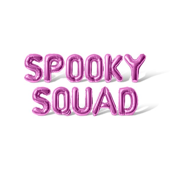 Letter Balloons - SPOOKY SQUAD 16" Inch Alphabet Letters Foil Mylar Balloon Halloween Party Banner (Pink)