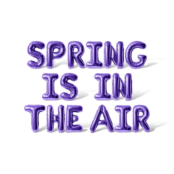 Letter Balloons - SPRING IS IN THE AIR 16" Inch Alphabet Letters Foil Mylar Balloon Easter Party Banner (Purple)