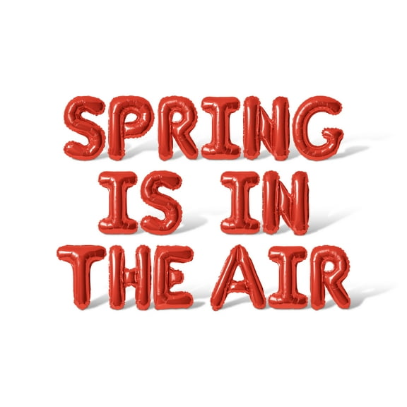 Letter Balloons - SPRING IS IN THE AIR 16" Inch Alphabet Letters Foil Mylar Balloon Easter Party Banner (Red)