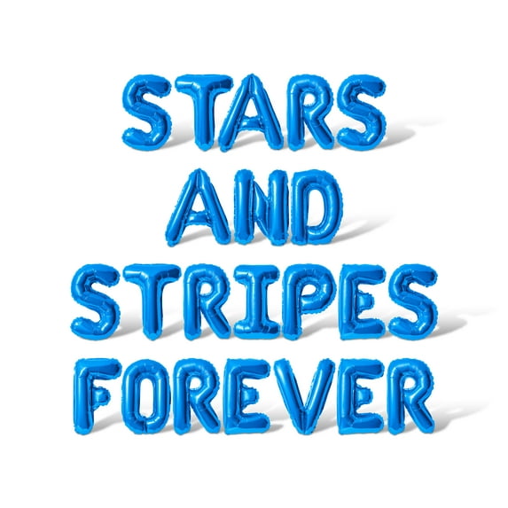 Letter Balloons - STARS AND STRIPES FOREVER 16" Inch Alphabet Letters Foil Mylar Balloon 4th of July Party Banner (Blue)