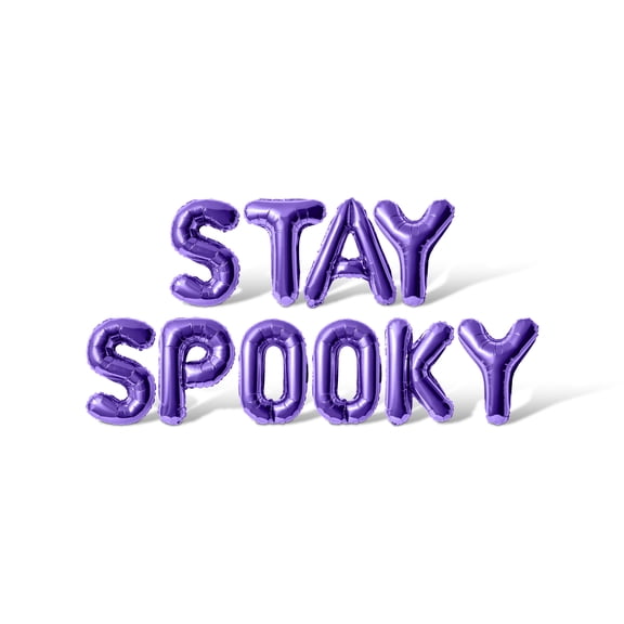 Letter Balloons - STAY SPOOKY 16" Inch Alphabet Letters Foil Mylar Balloon Halloween Party Banner (Purple)