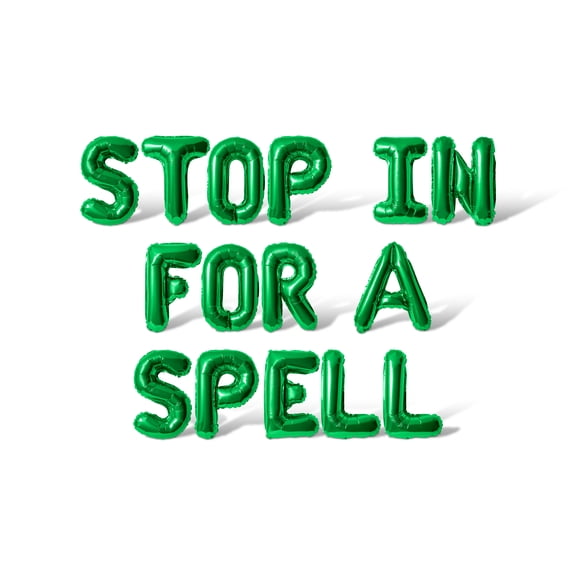 Letter Balloons - STOP IN FOR A SPELL 16" Inch Alphabet Letters Foil Mylar Balloon Halloween Party Banner (Green)