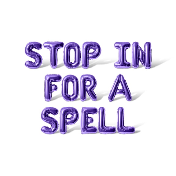 Letter Balloons - STOP IN FOR A SPELL 16" Inch Alphabet Letters Foil Mylar Balloon Halloween Party Banner (Purple)