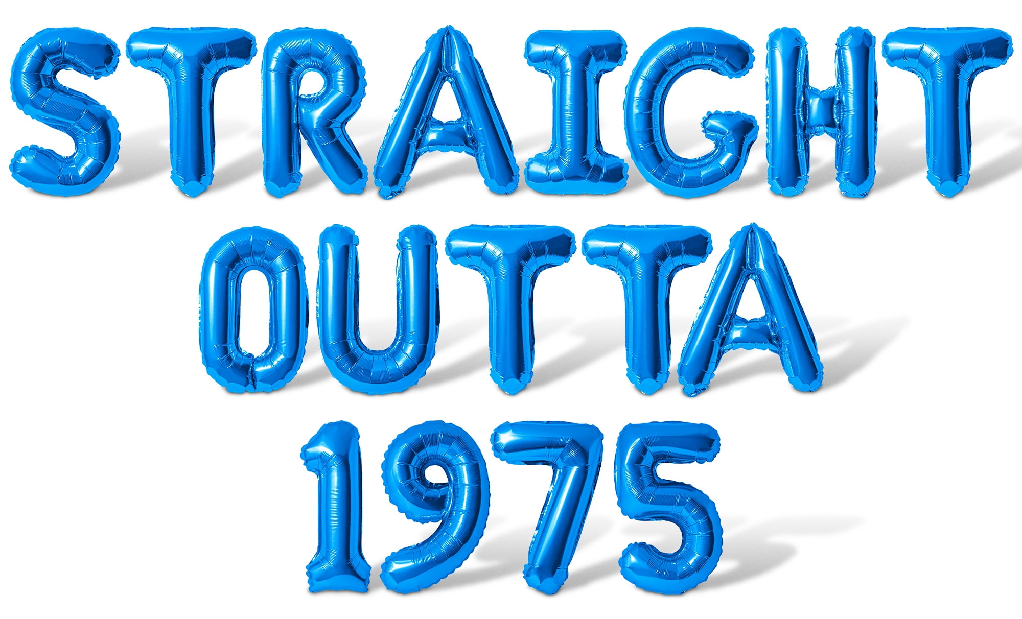 Letter Balloons - STRAIGHT OUTTA 1975 16" Inch Alphabet Letters Foil Mylar Balloon Birthday Party Banner (Blue)