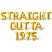 Letter Balloons - STRAIGHT OUTTA 1975 16" Inch Alphabet Letters Foil Mylar Balloon Birthday Party Banner (Gold)