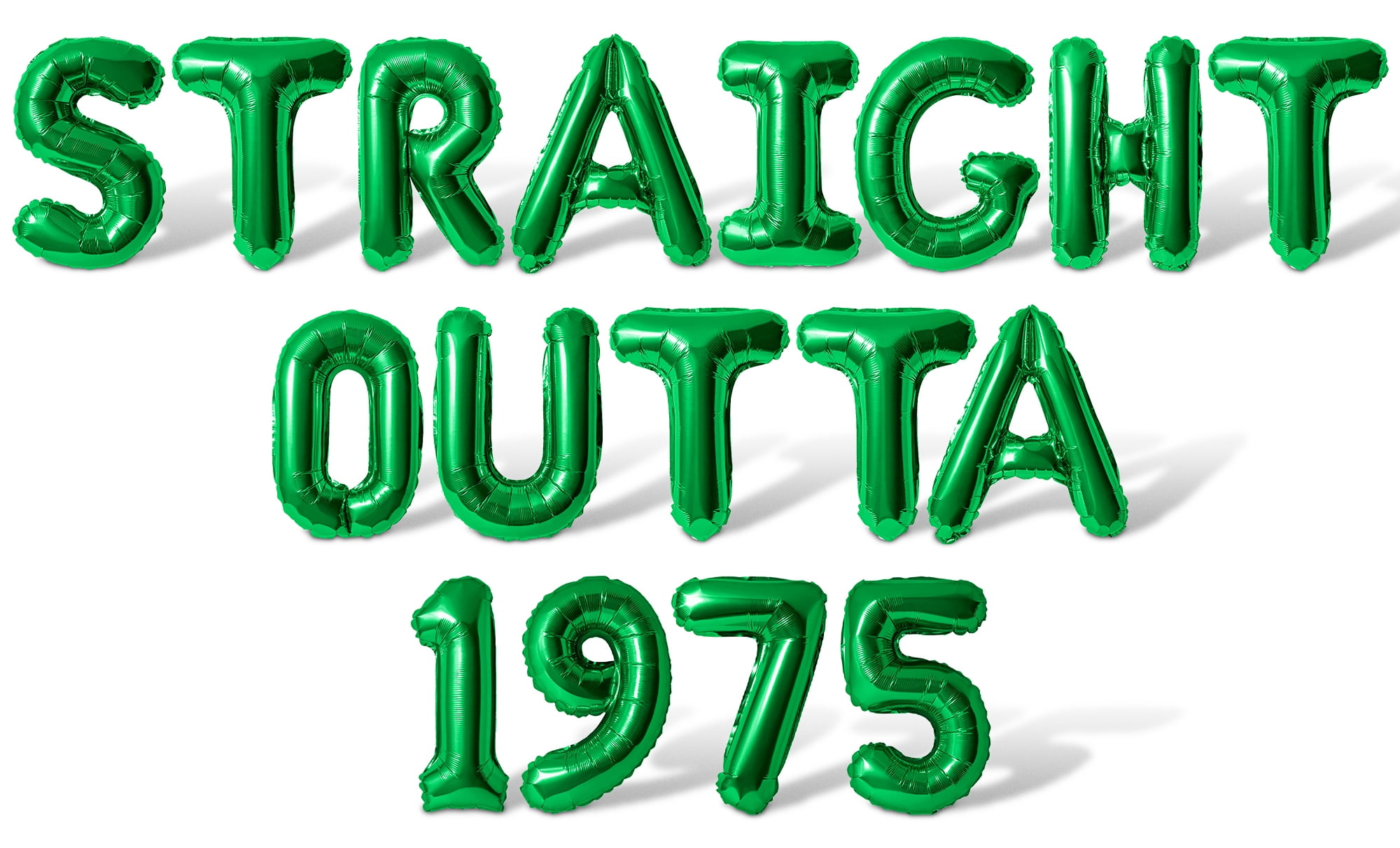 Letter Balloons - STRAIGHT OUTTA 1975 16" Inch Alphabet Letters Foil Mylar Balloon Birthday Party Banner (Green)