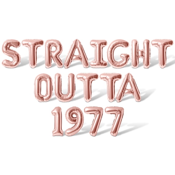 Letter Balloons - STRAIGHT OUTTA 1977 16" Inch Alphabet Letters Foil Mylar Balloon Birthday Party Banner (Rose Gold)