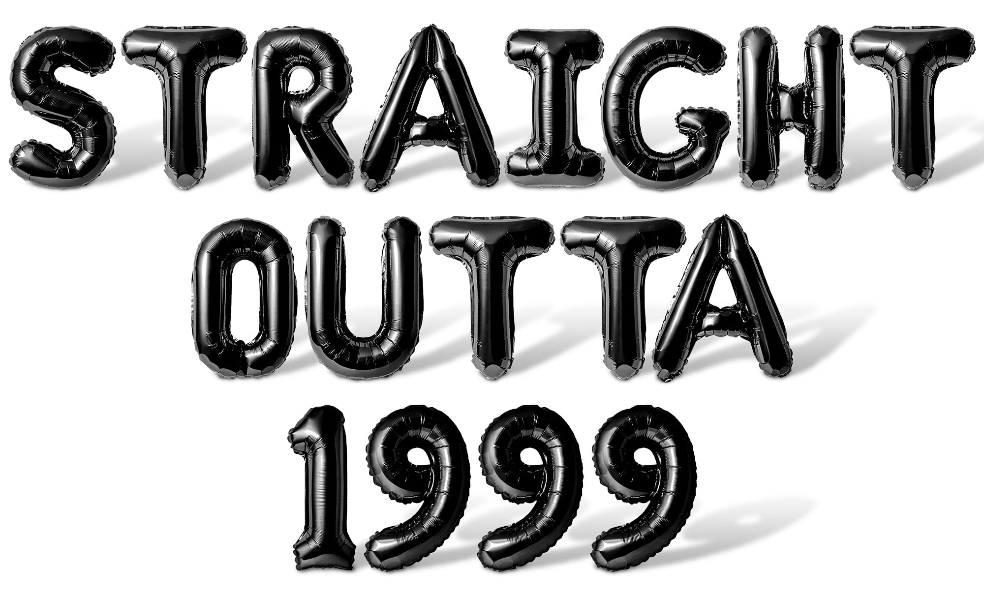 Letter Balloons - STRAIGHT OUTTA 1999 16" Inch Alphabet Letters Foil Mylar Balloon Birthday Party Banner (Black)