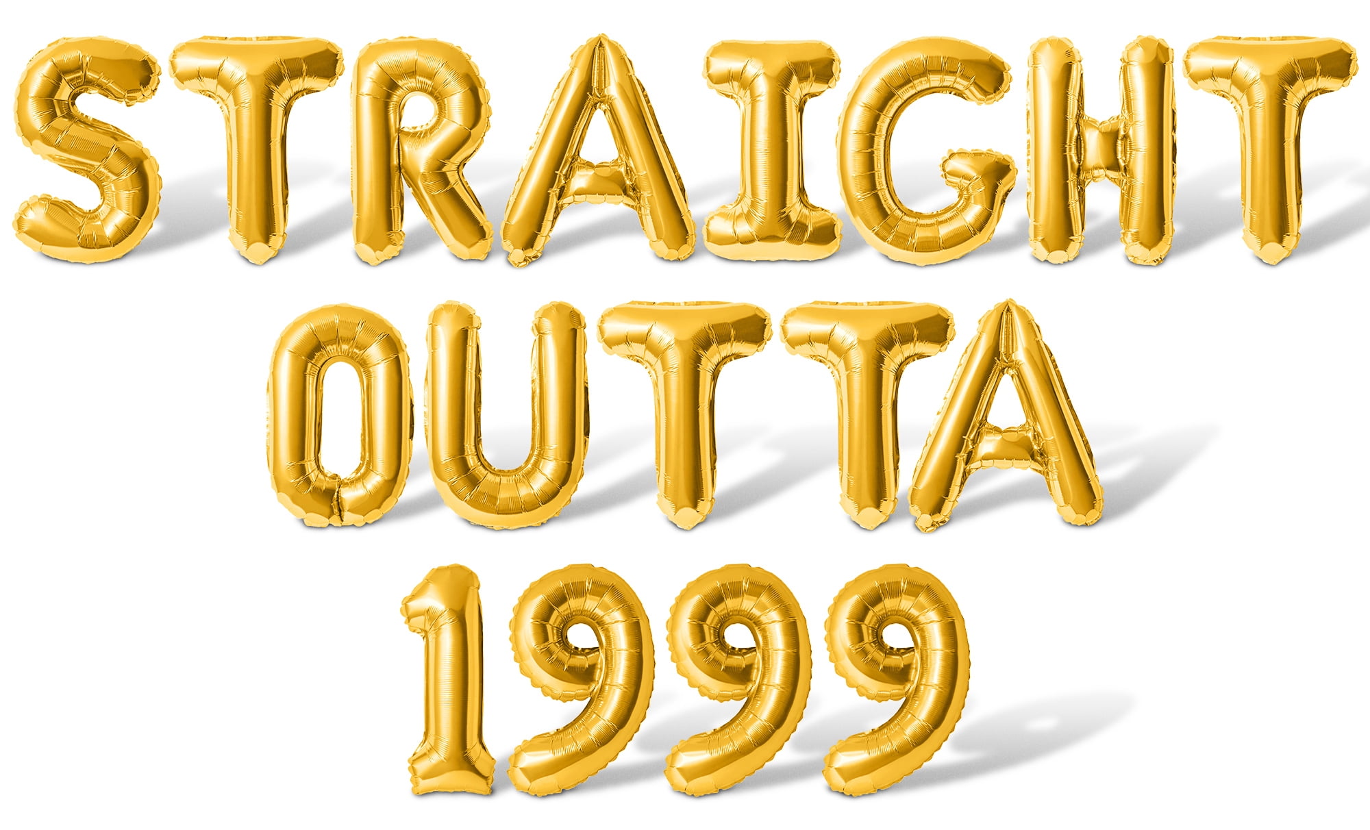 Letter Balloons - STRAIGHT OUTTA 1999 16" Inch Alphabet Letters Foil Mylar Balloon Birthday Party Banner (Gold)