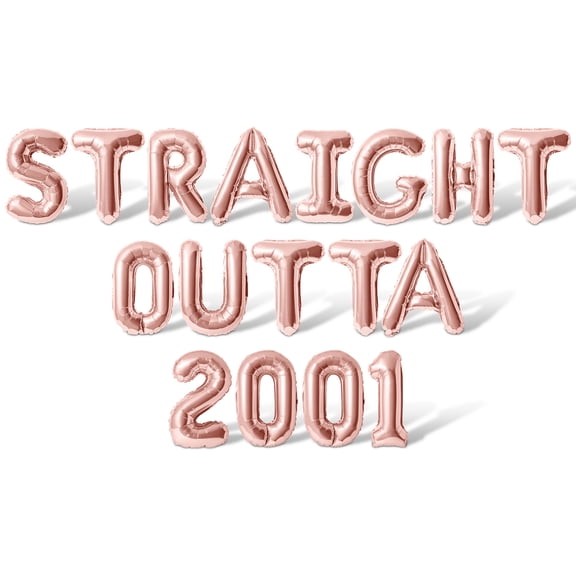 Letter Balloons - STRAIGHT OUTTA 2001 16" Inch Alphabet Letters Foil Mylar Balloon Birthday Party Banner (Rose Gold)
