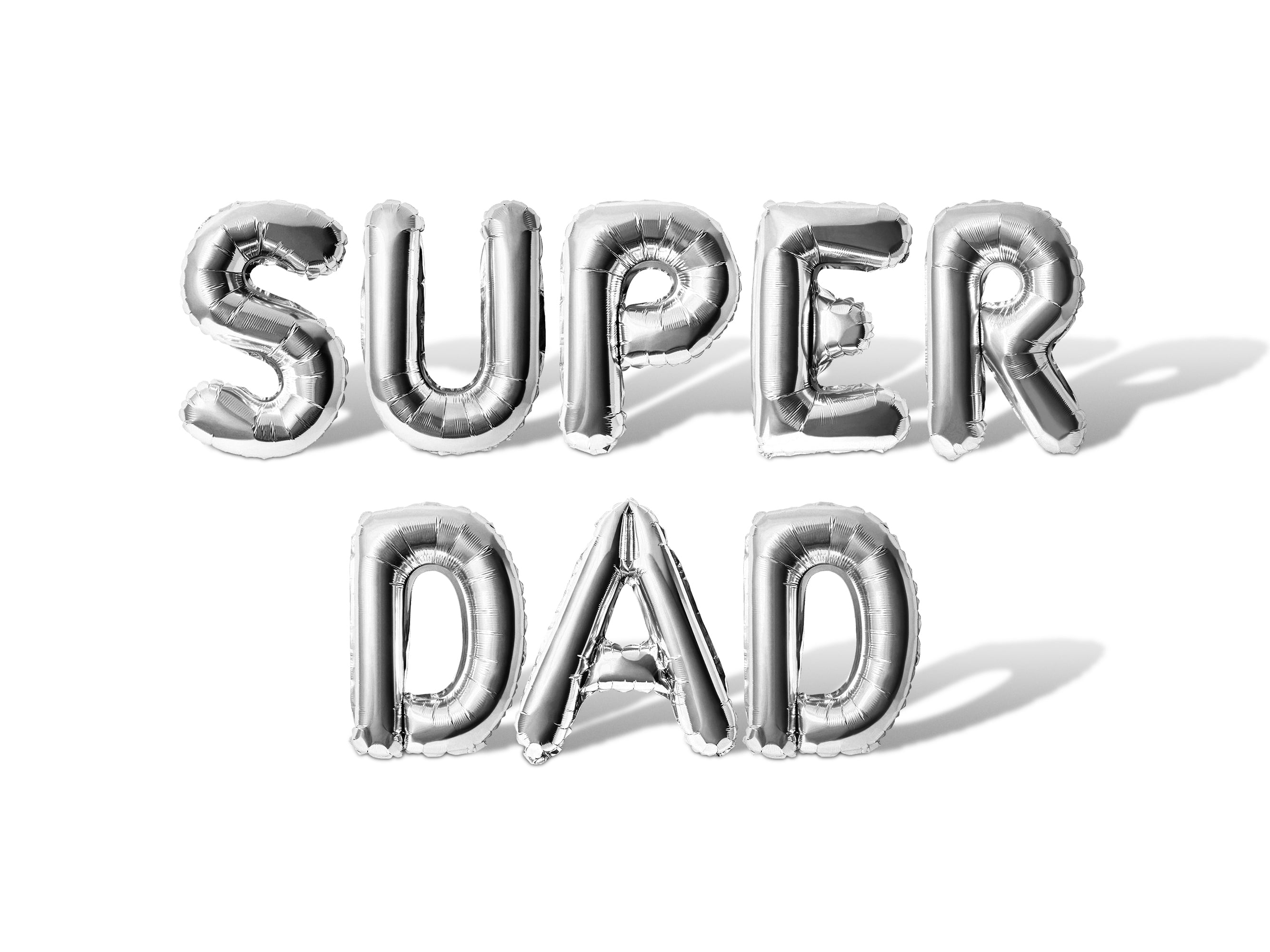 16 Inch Silver Happy Fathers Day Foil Balloons - I Love Dad, Best Dad Ever Gold Lettering (Set Of 16) 9 thumbnail image