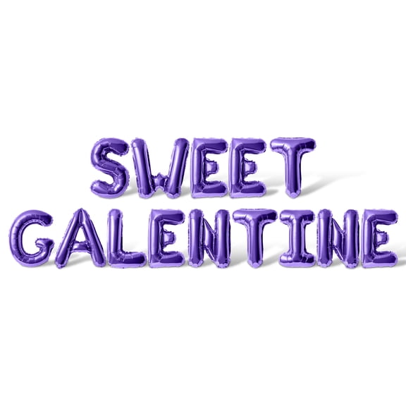 Letter Balloons - SWEET GALENTINE 16" Inch Alphabet Letters Foil Mylar Balloon Galentines Day Party Banner (Purple)