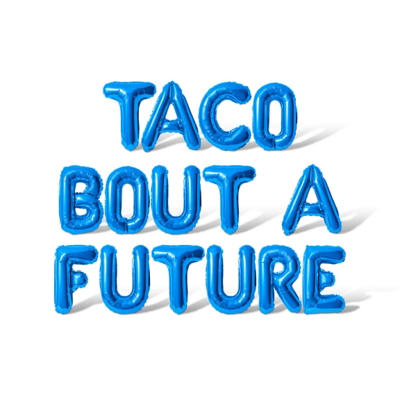 Letter Balloons - TACO BOUT A FUTURE 16" Inch Alphabet Letters Foil Mylar Balloon Graduation Day Party Banner (Blue)