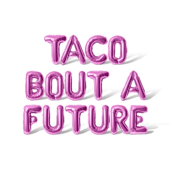 Letter Balloons - TACO BOUT A FUTURE 16" Inch Alphabet Letters Foil Mylar Balloon Graduation Day Party Banner (Pink)